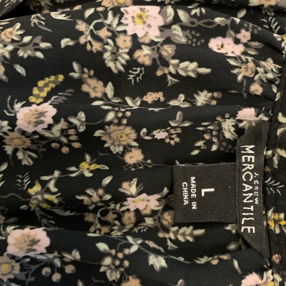 I.Crew Mercantile black dress with floral print - Picture 3 of 4
